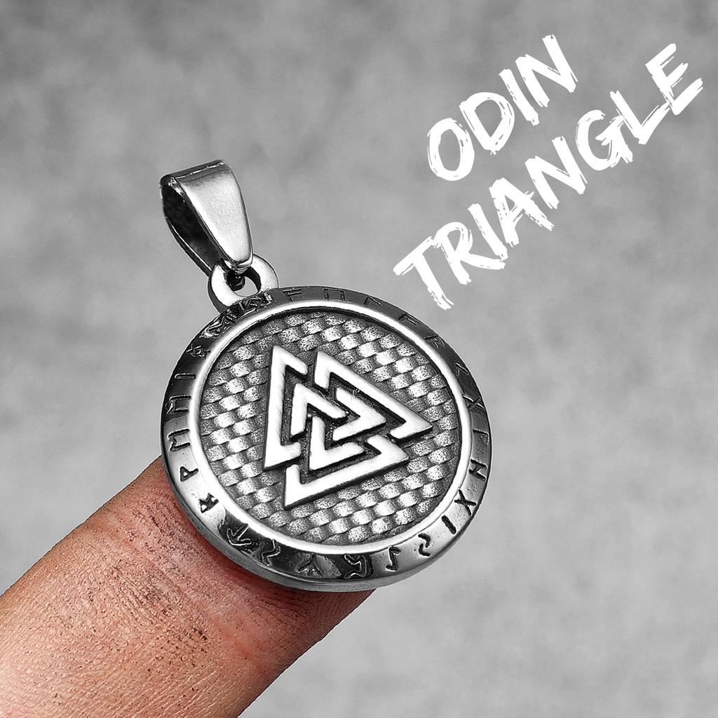 Wikinger Runen Herren Halsketten Mit Anhänger Edelstahl Schmuck Für Männer Frauen Odin Dreieck Punk Accessoires Geschenke