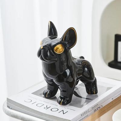 Narin Fransız Dövüş Köpeği Figürin Dekoratif Hayvan El Sanatları Modern Tasarım Oturma Odası Ofis TV Ünitesi Süsleri Ev Dekoru