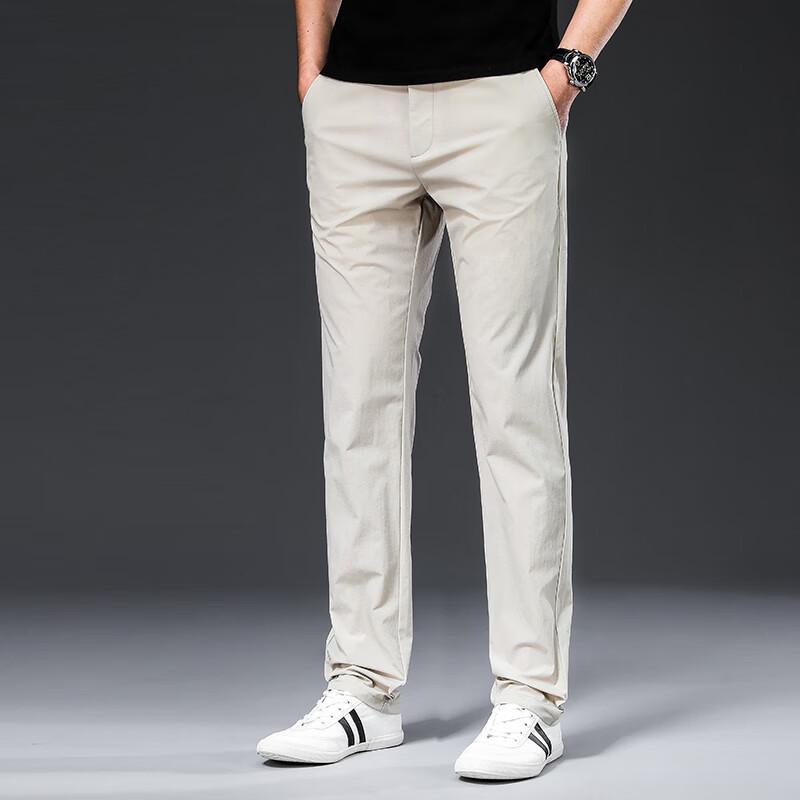

Fengxun Men s High-Elastic Straight-Leg Casual Pants FXMY1831 34