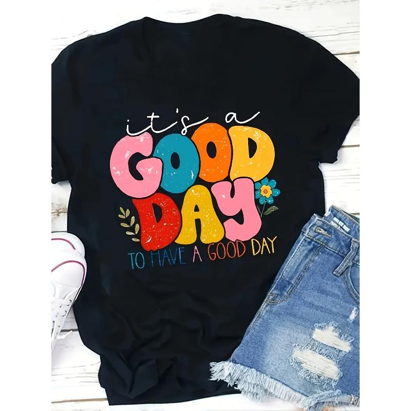 European Size Women'S Plus-Size T-Shirt- White Crew Neck Casual Everyday Shirt with Positive Message, Loose Fit Breathable Top for All Seasons