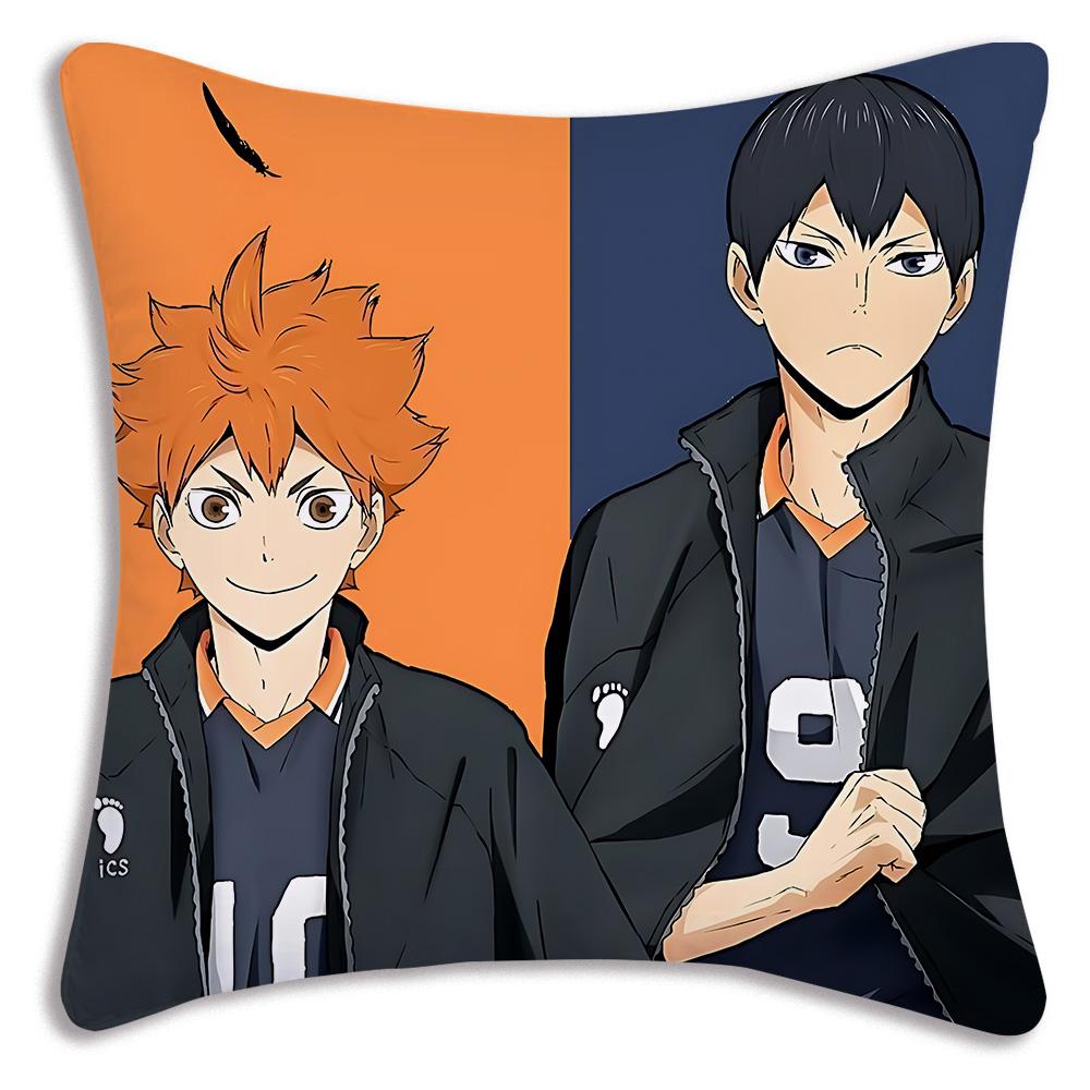 Comic Anime h-Haikyuus Kissenbezüge Cartoon Sofa Dekoratives Zuhause Zweiseitiger Druck Kurzer Plüsch Niedlicher Kissenbezug