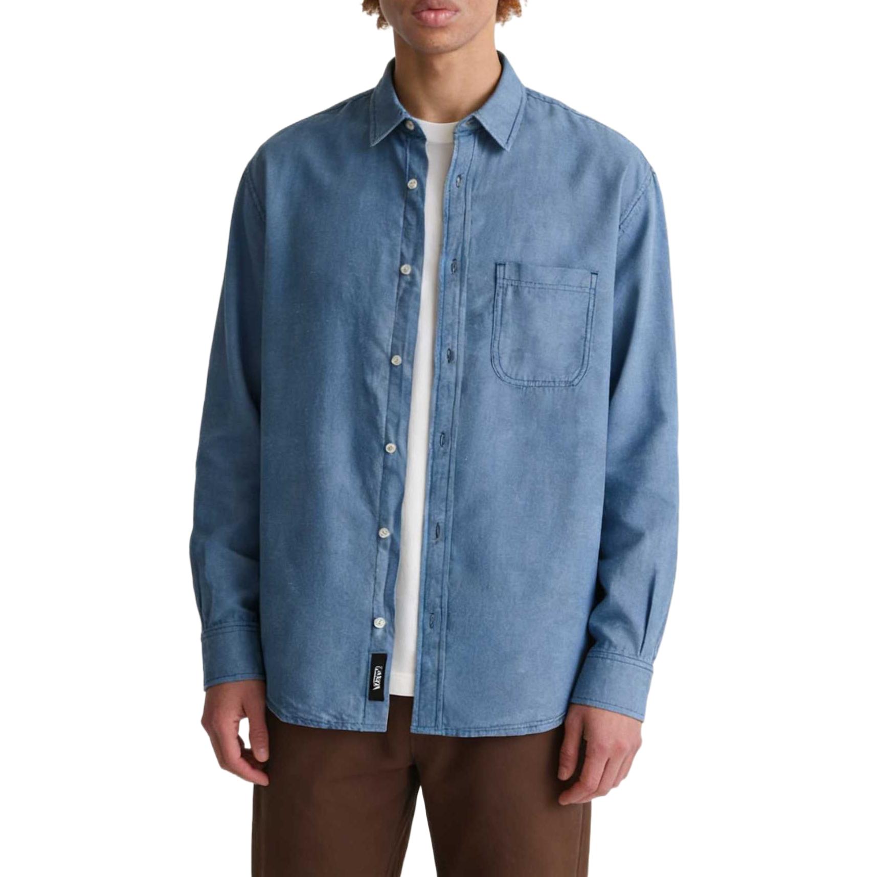 Vans Shirts Men s Blue Lapel Moderate VN000TAE5TU M