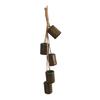 Rustic Christmas Bells Ornament Hanging Rope 5 Bells Christmas Tree Ornaments Handmade Vintage Cow Bells Wind Chime Decoration