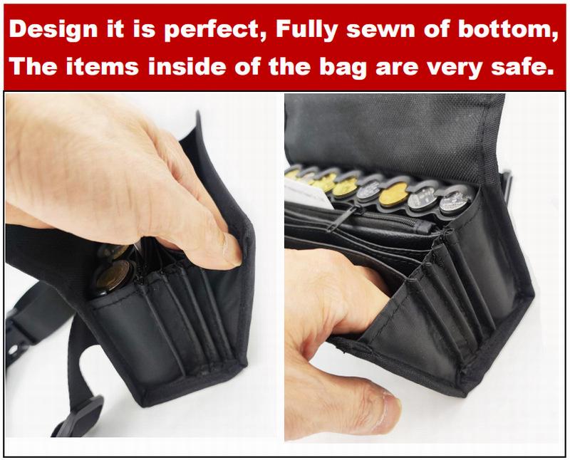 USD Coin Tube 600D Oxford Cloth Fanny Pack – Wallet Storage & Change Bag