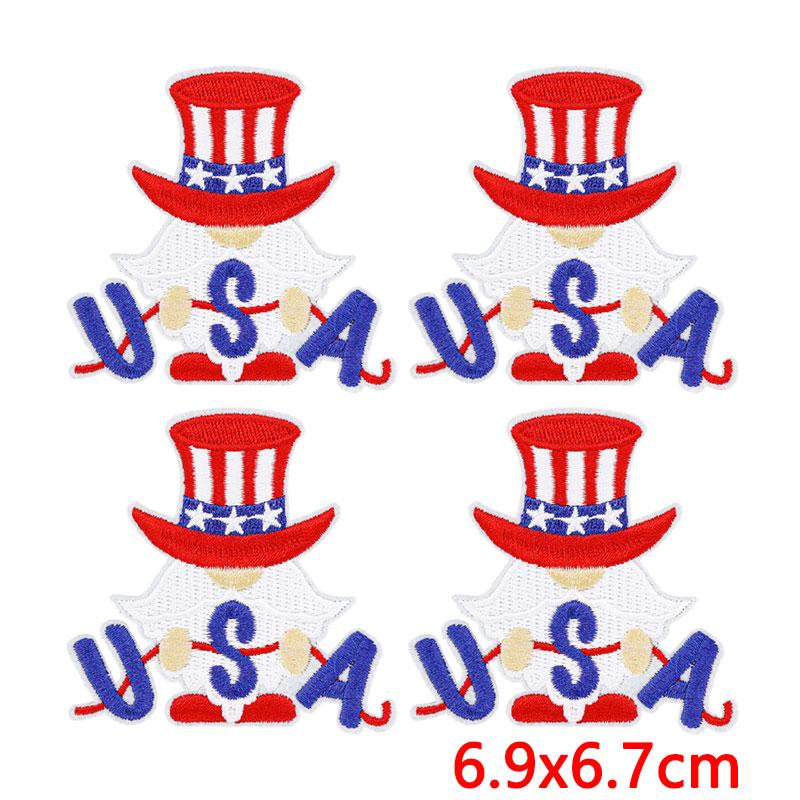 10Pcs USA Independence Day Embroidery Patches, Flag Eagle Bow Iron On Patches for Clothing Backpack Jeans DIY