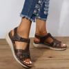 Mode 2024 Sommer Neue Mode Sandalen Keil Zehenfrei Outdoor Einfarbig Bequem Damen Strandschuhe Damen Sandalen Damenschuhe