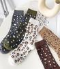 1/5 Pairs Fashion Leopard Print Socks for Women Soft Versatile Fashionable Girl Socks High Street Popular Cute Socks