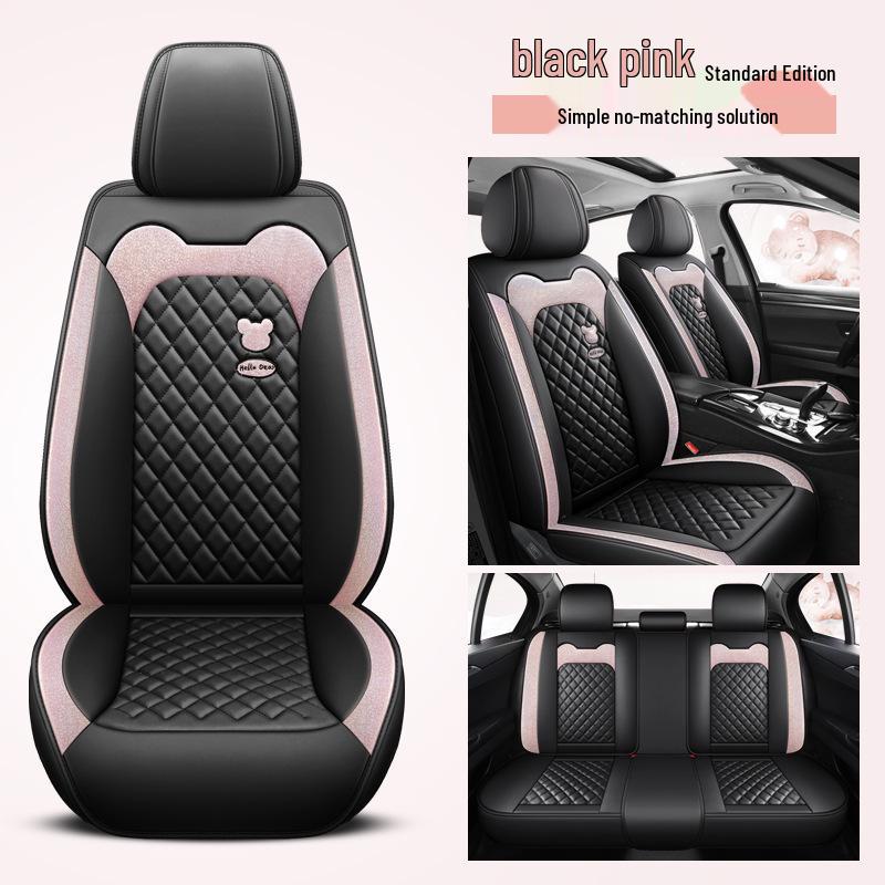 Universal Full Leather Car Seat Cover – All-Season, Cute Design, Full Surround Fit