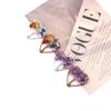 Seven-Color Natural Crystal Tree of Life Heart Pendant Necklace N743