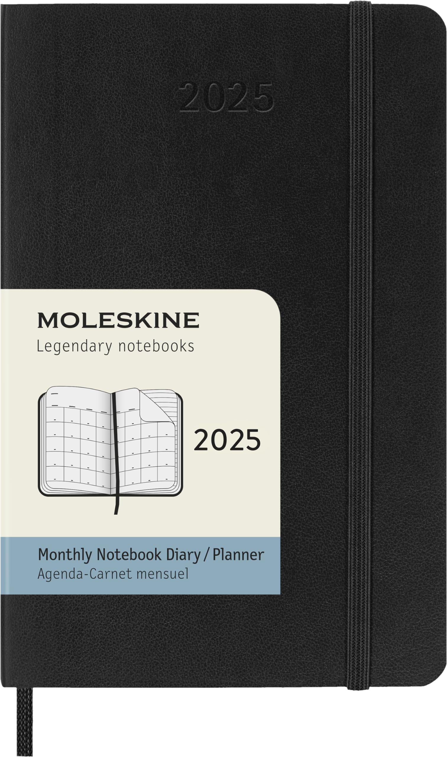 

Moleskine Notebook 2025 January Start 12 Month Monthly Diary Pocket Size x Soft Cover Black DSB12MN2Y25 (9cm 14cm) чёрный