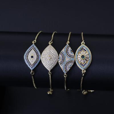 Devil's Eye Charm Bracelet Adjustable Micro Zirconia Chain Braclet for Women Friendship Lucky Gift Blue Eyes Jewelry