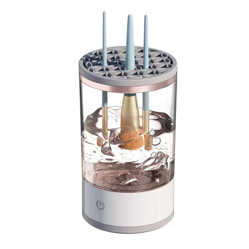 

3-in-1 USB automatic portable Ultrasonic rotating makeup brush cleaner Color Makeup quick cleaner and dryer