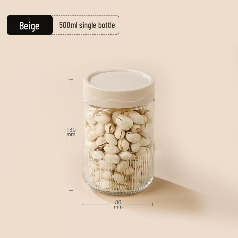 Sealed Glass Cereal Storage Jar for Kitchen