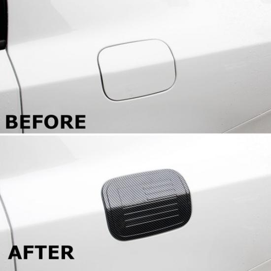Carbon fiber style exterior fuel tank gas door cover trim fit for Dodge Charger