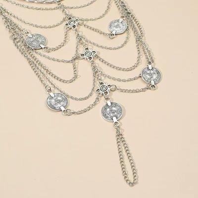 Night Listening Incense Bohemian Retro Metal Punk Multi-layer Chain Fringed Coin Anklet Foot Decoration