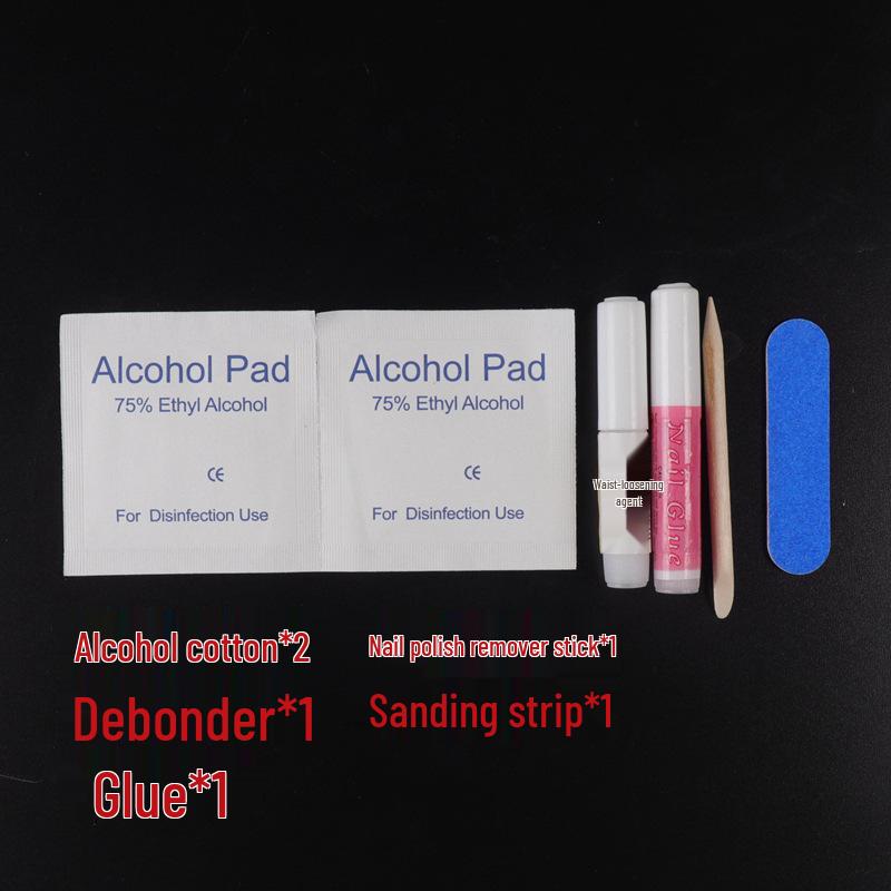 Nail Art Kit: Glue Remover, Alcohol Pads, Cotton Balls, File, Removal Sticks, Jelly Glue, Wearable Nails, Removal Pads