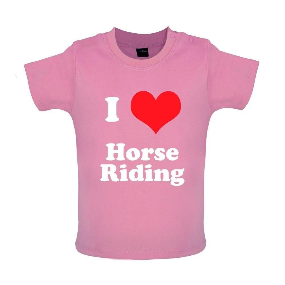 I Love Horse Riding - Baby Kids Boys Girls Unisex T-Shirt / Babygrow - Equestrian Equipt Gift Horses 100