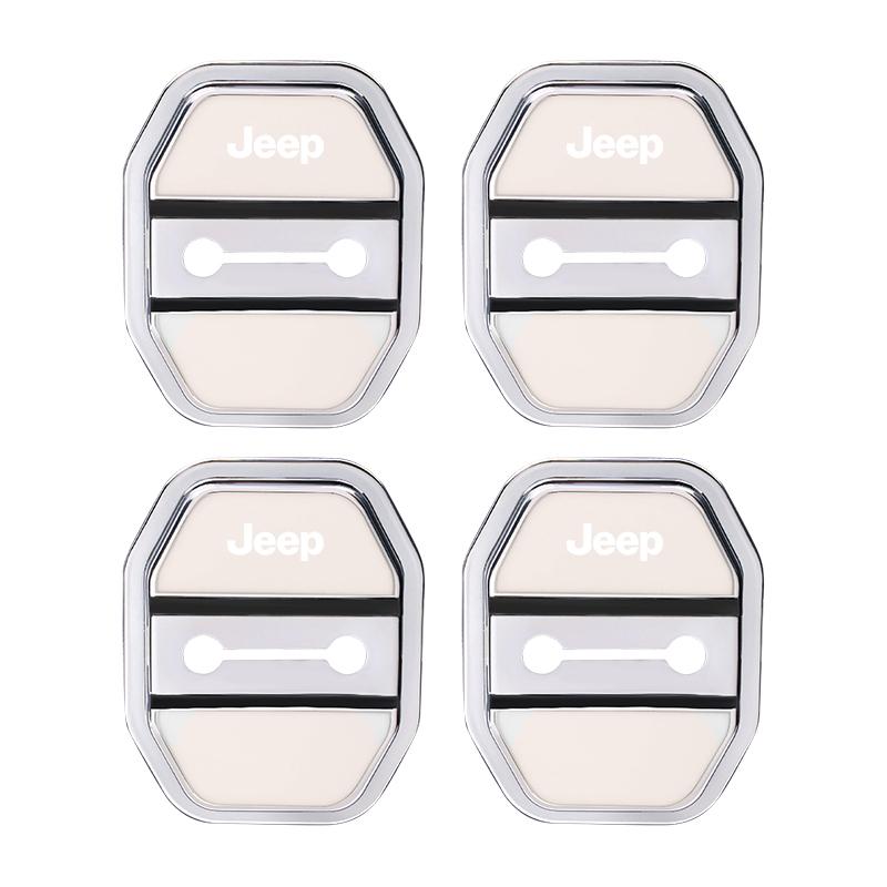 4Pc Silicone Car Door Lock Buckle Protector Cover For Jeep Grand Cherokee Wrangler JK Gladiator Compass Renegade Avenger Sticker