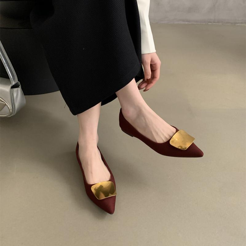 Pointed-toe Low-cut Single Shoes - Women's Spring-autumn New Style Casual Flat Shoes