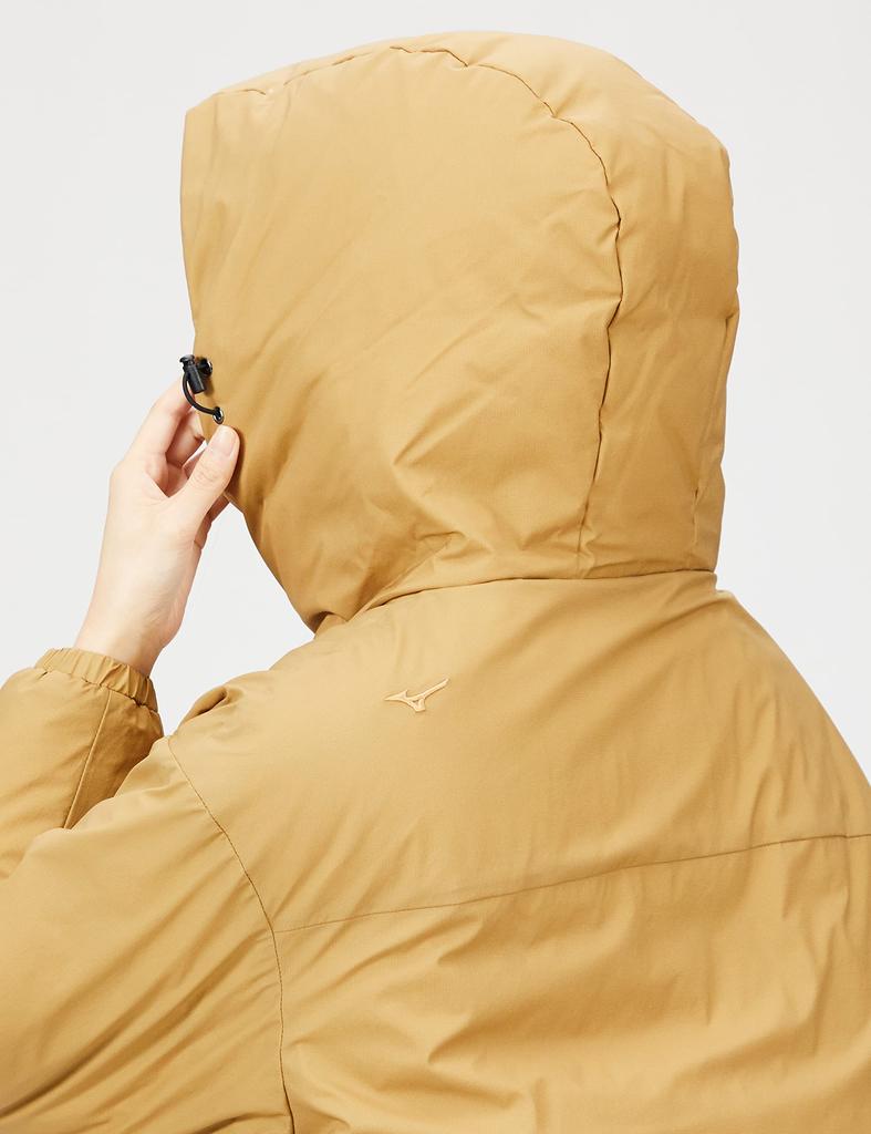 Mizuno INFINIUM Down and Dijon Size L Women's GORE-TEX Jacket, Moisture-Wicking, Heat-Retaining, Water-Repellent, Brown, (B2ME2703)