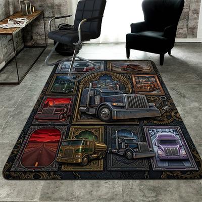 Truck Art Rug Pattern Rug Floor Mat for Living Room or Bedroom Soft and Comfortable Carpet a Gift for Birthday and Holiday.