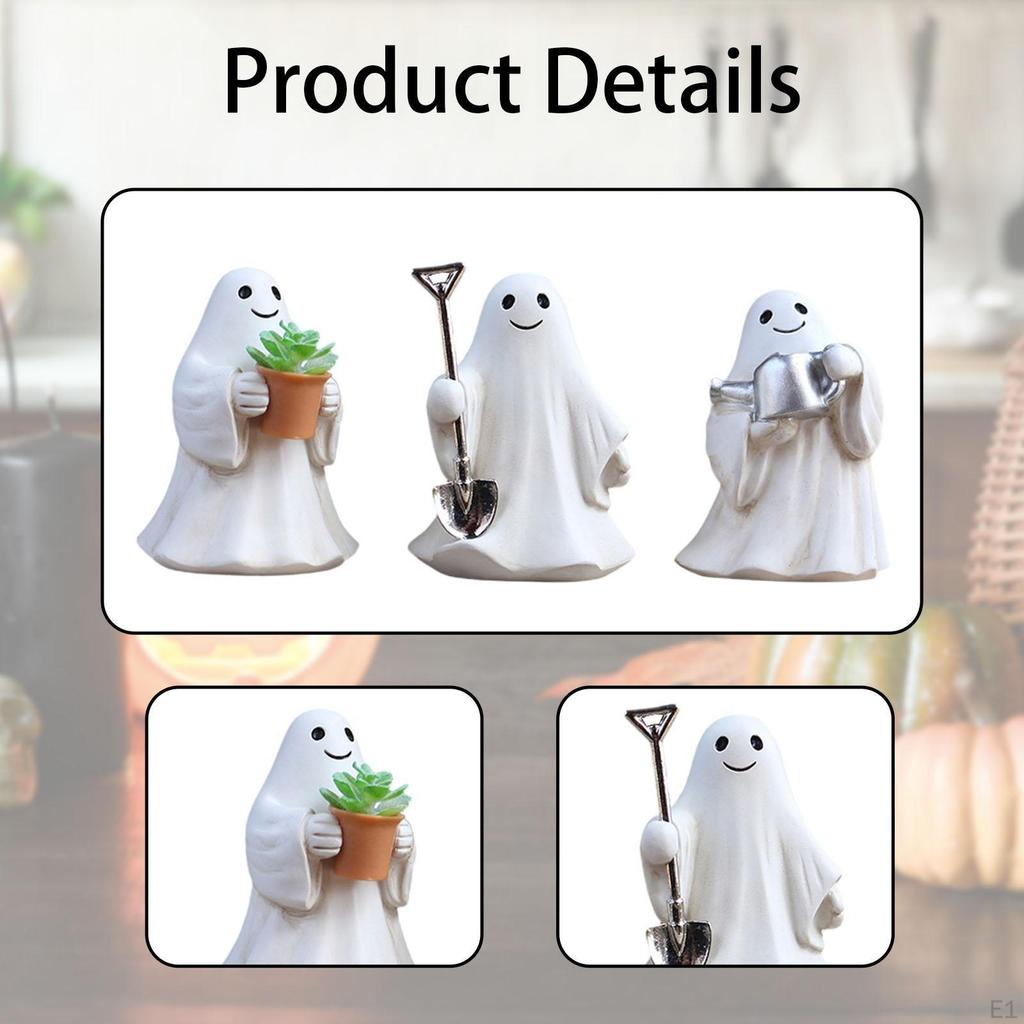 3Pcs Resin Figurines Decorations Ornaments Garden Statue Small Sculpture for Desk Bookshelf Home