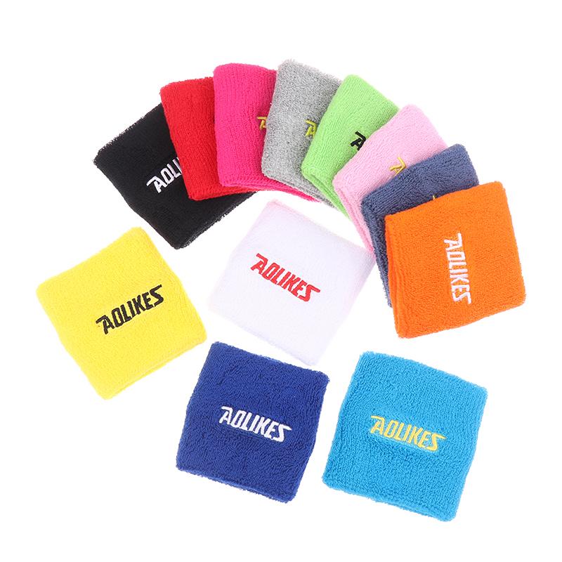 1Pc Cotton Wristband Sport Moisture Wicking Athletic Sweatband Running Gym Yoga Wrist Sweat Band Fitness Wrist Cuff Wrap