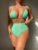 Push-Up-Bikini, sexy Damen-Badeanzug, weibliche Badebekleidung, glitzernde Bikinis mit hoher Taille, Strandmode, Biquini