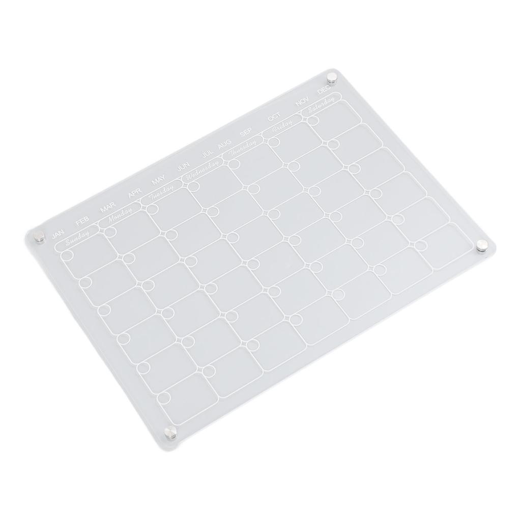 Magnetic Memo Calendar Reusable Erasable Daily Planner Acrylic Magnetic Calendar for Refrigerator