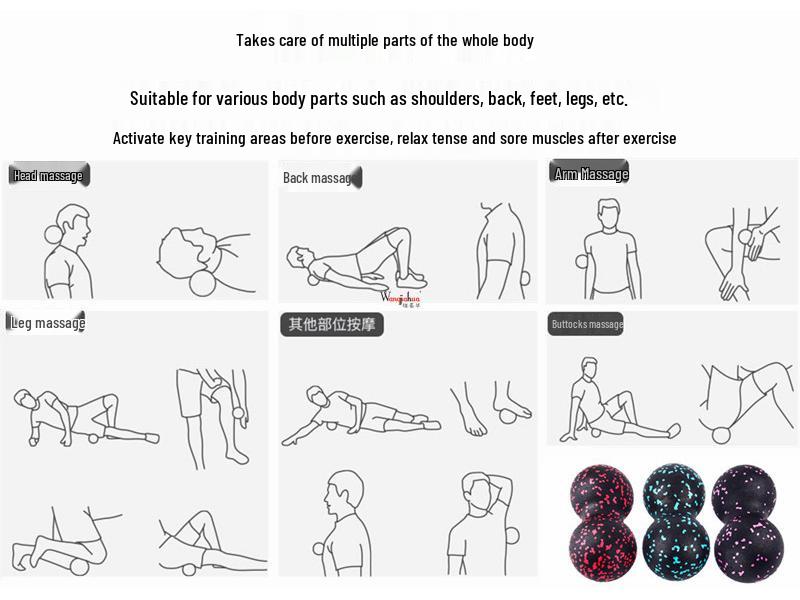 EVA Double Peanut Fascia Ball: Muscle Relaxation for Yoga, Feet, Wrists, and Back