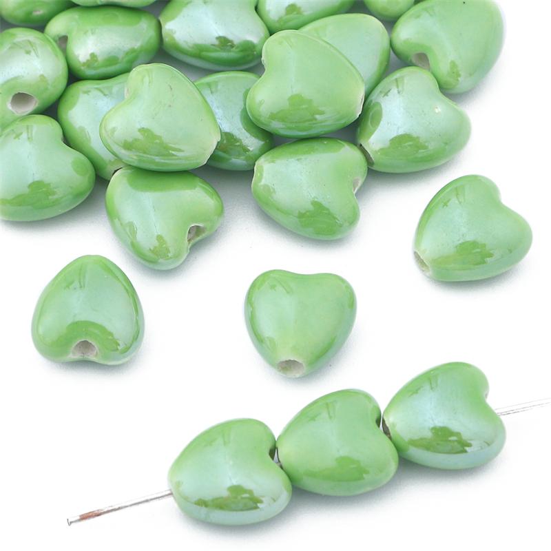 

10 шт./пакет 10 мм, красочные керамические бусины ручной работы в форме сердца, фарфоровые бусины-разделители для браслетов, ожерелий, DIY ювелирных изделий, ремесленное изготовление фиолетовый