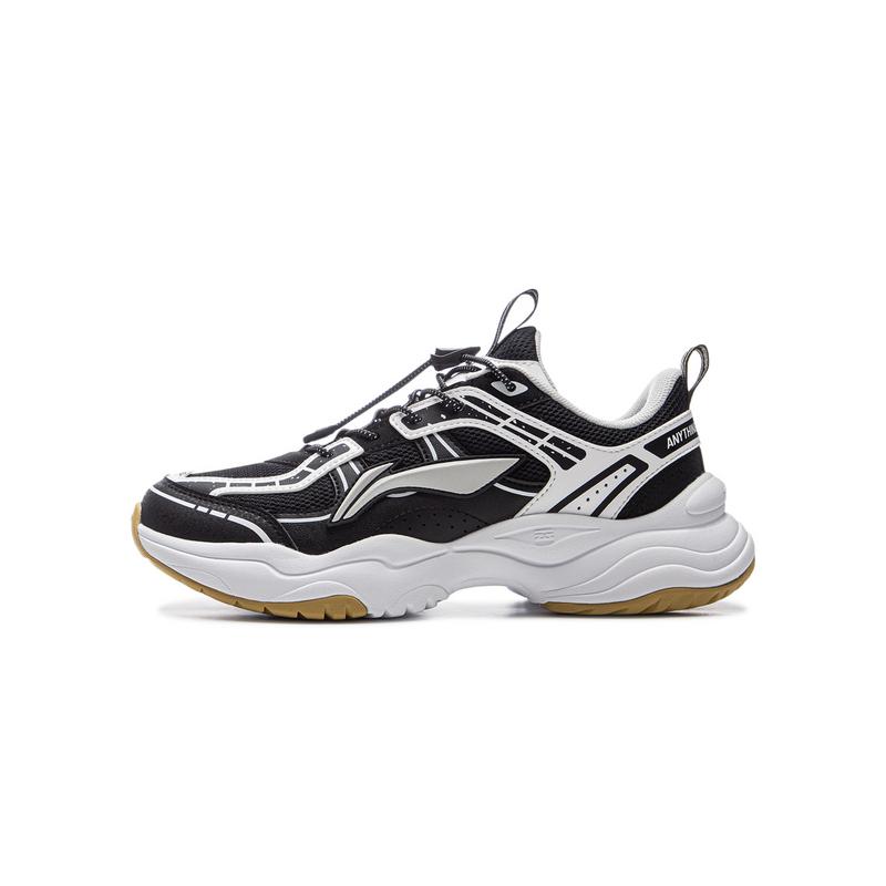 Li Ning Kids Sports Lifestyle Series Comfortable Fashion Durable Low-Top Casual Shoes Kids Sneaker Black White YKCU244-3