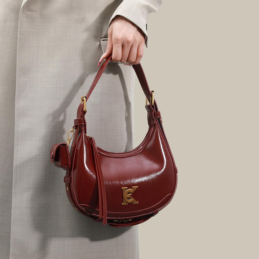 High-Texture Leather Crescent Armpit Bag, Simple And Versatile Commuter Women'S Bag, Light Crossbody Shoulder Niche Bag
