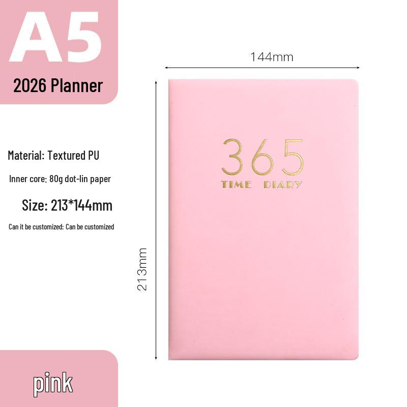 

Ежедневник для повышения эффективности 2026: Учеба, Список дел, Тайм-менеджмент и Расписание розовый