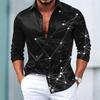 Men's Retro Print Shirt Long Sleeve Lapel Single-Breasted Autumn Casual Comfortable Streetwear