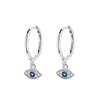 Europe, America, Trendy Devil's Eye 925 Silver Earrings Light Luxury Zircon Earrings Fashion Temperament Versatile Earrings Women