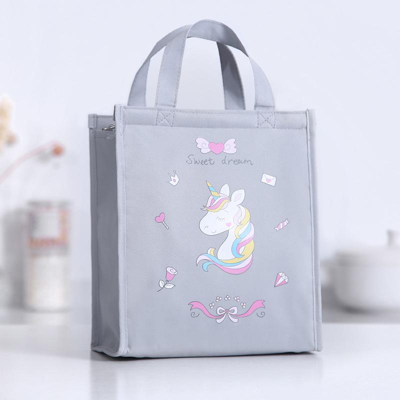 Lunch box bag, canvas hand-held lunch box, hand-held insulated bag, lunch box bag, thickened aluminum foil