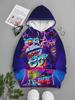 Men's hooded sweatshirt, retro party neon poster design