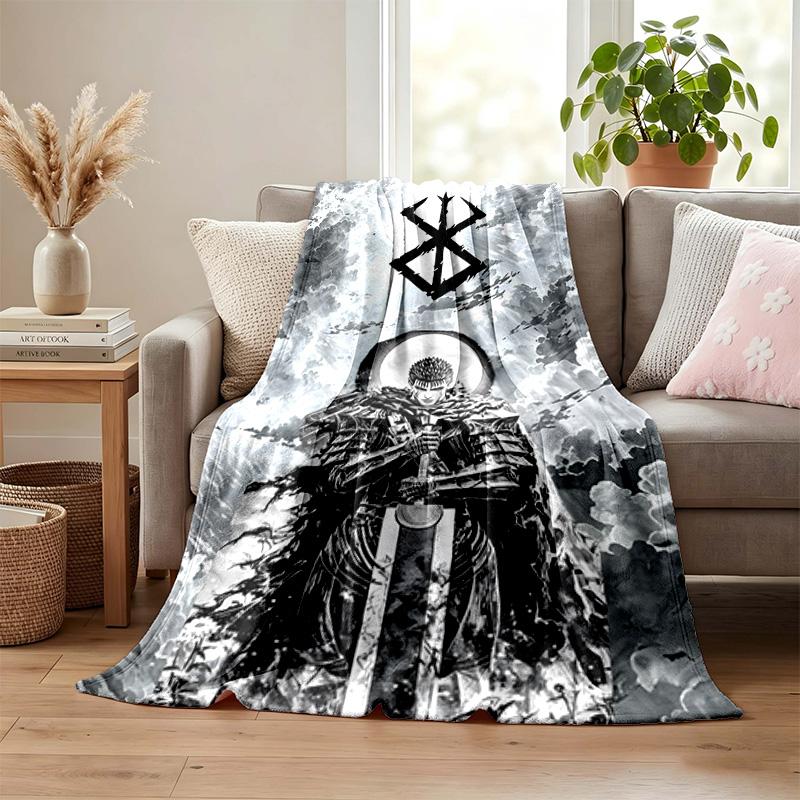 Berserk Deken Flanellen Deken Zacht Gezellig Pluche Plaid voor Bank Bed Lichtgewicht Woondecoratie
