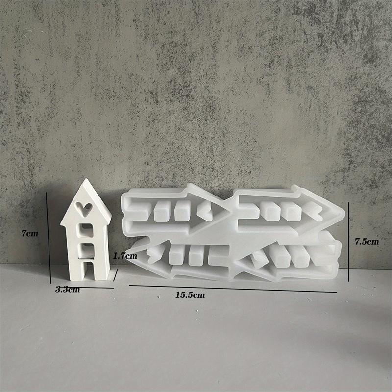 House Insert Ornament Mold House Plaster Small House Moulds Ornament Drip Making Molds LS