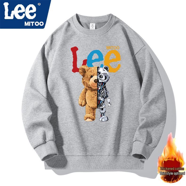 Lee & Mitoo Co-Branded Unisex Light Luxury Fleece-Lined Casual Sweatshirt, Autumn/Winter 2025 Collection
