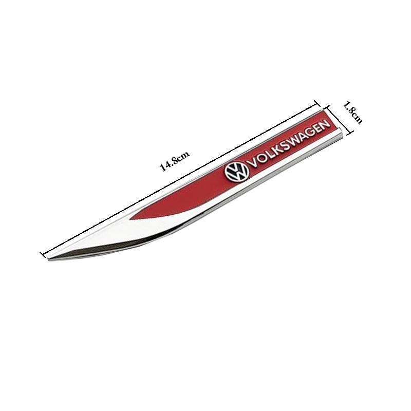 2026 Caldo Per VW VOLKSWAGEN Nuovi 2 Pezzi Adesivi Metallici per Auto Adesivi per Portiera Laterale Carrozzeria Parafango Emblema Coltello Per Volkswagen Golf 5 6 7 Beet