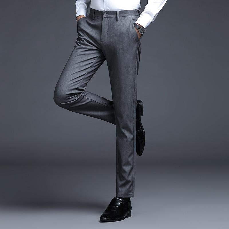 Men's Straight-Leg Casual Business Dress Pants - Breathable and High-Quality