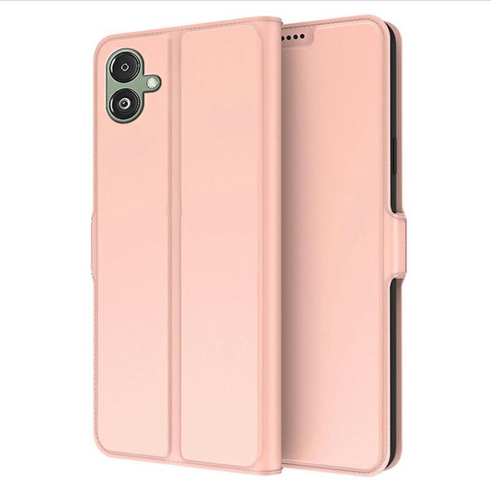 

For Samsung Galaxy A07 4G Case Shockproof TPU Inner Shell Leather Phone Cover Card Slot Rose Gold