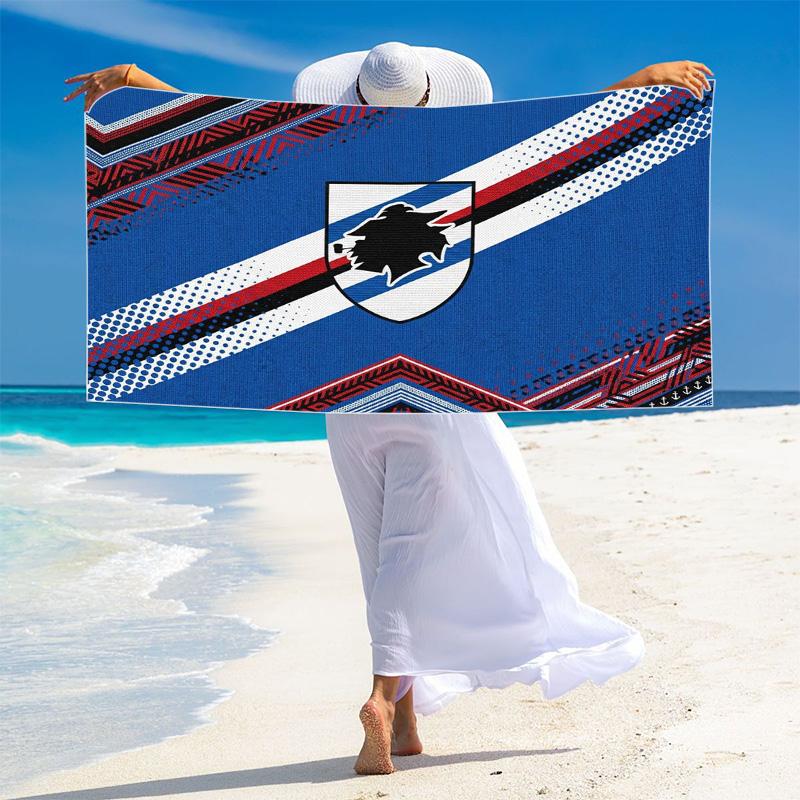 Print Ručník na pláž UC Sampdoria, Velký měkký rychleschnoucí ručník na pláž, kempování, plavání