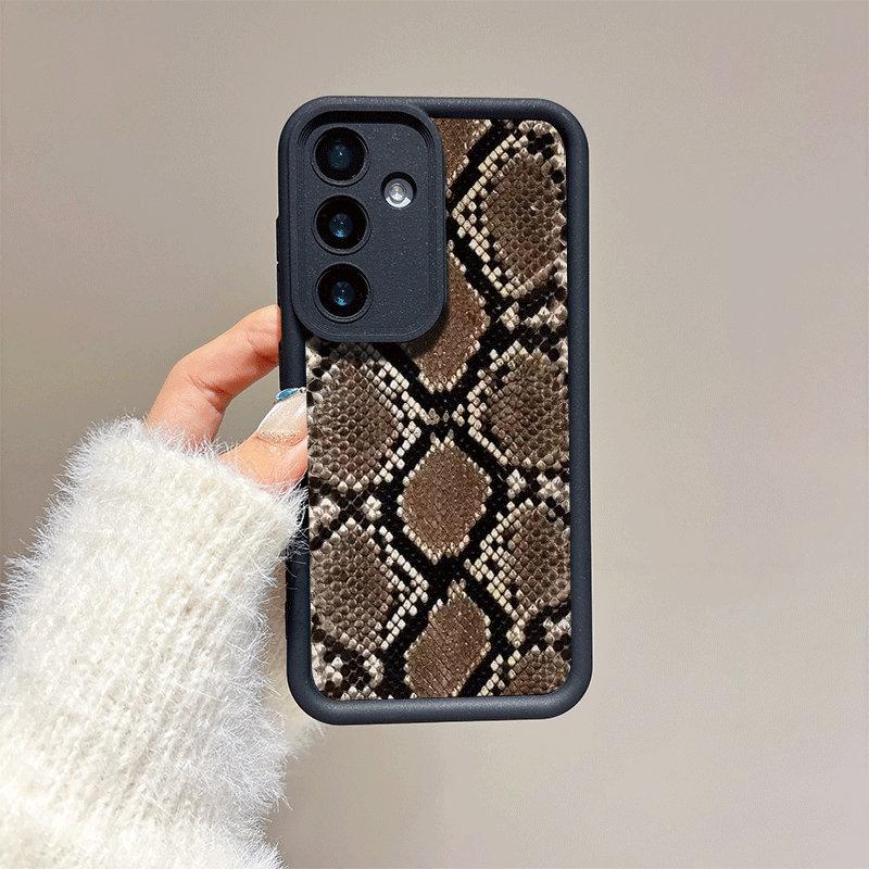King Snake Patterned Printed Fashion Case + Black Lanyard Flexible Soft Silicone TPU Shell Full Back Cover for IPhone Samsung Xiaomi Redmi