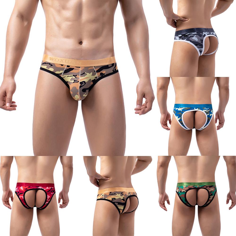 Erotic Panties Open Butt Printed Sexy Underpants Underwear