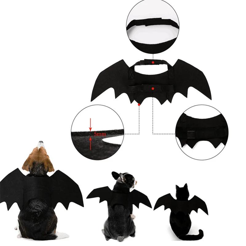 Halloween Bat Wings Costume for Dogs & Cats, Adjustable Felt Pet Bat Wing Dress-Up Accessory, Cute Puppy Holiday Party Outfit Pet Supplies