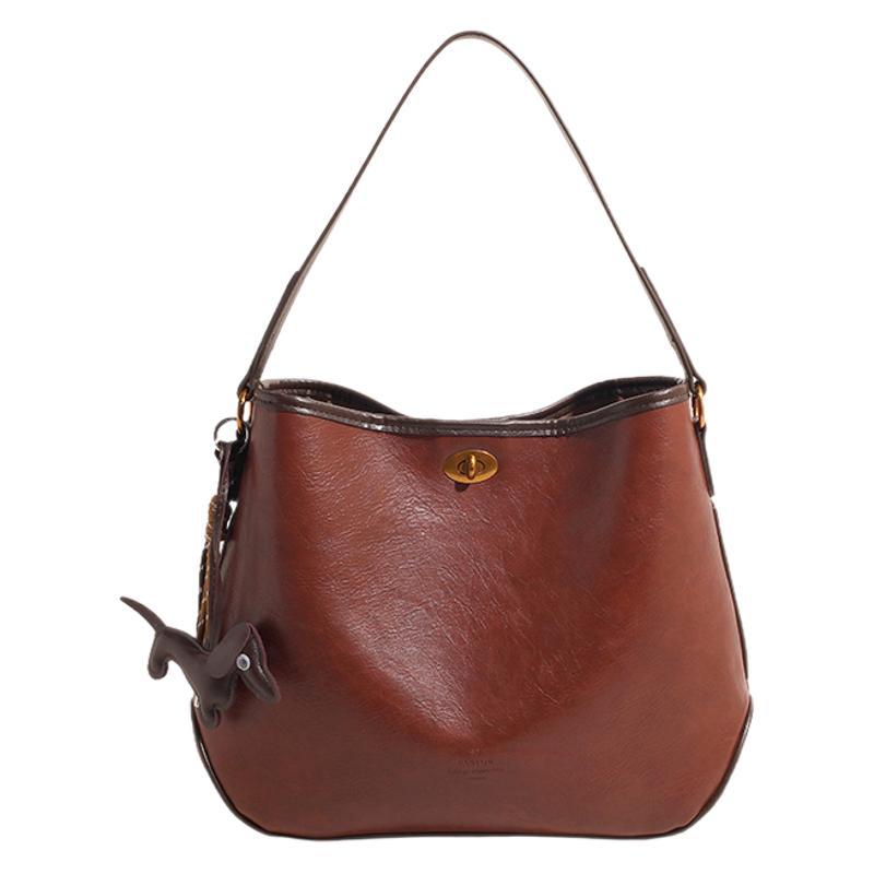2025 new fashion niche retro tote bag women's commuter large capacity handmade messenger shoulder bag