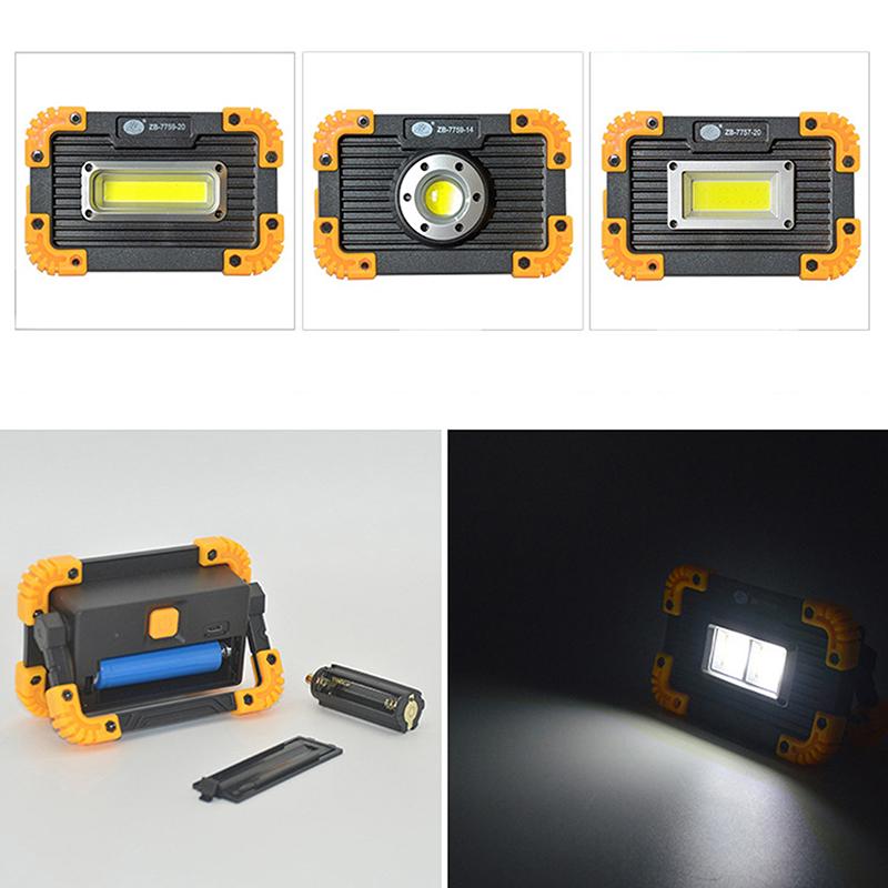 Portable Led Flood Light 10W Spotlight 150Lm Bright Work Light Usb Rechargeable For Camping Emergency Lamp By 18650